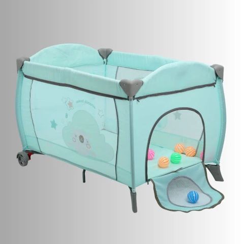 Nôi cũi cho bé Zaracos Jenni 5046 - Nôi vải gấp gọn - Màu Blue