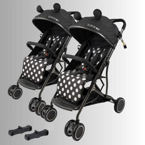 Xe đẩy cho bé Zaracos Cavell 9036 - Xe đẩy đôi lắp ghép - Màu Minnie