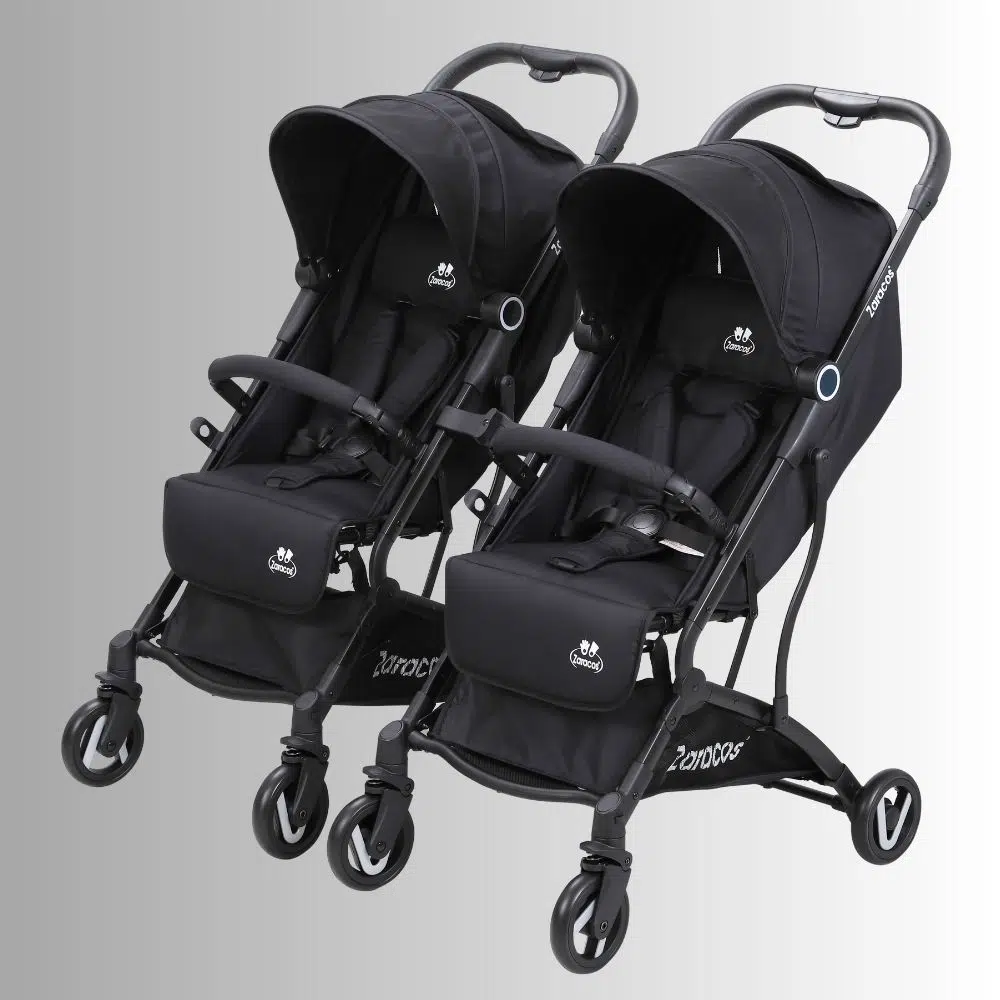 Xe đẩy cho bé Zaracos Norio 9026 - Xe đẩy đôi gấp gọn - Màu Black