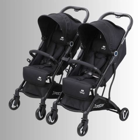 Xe đẩy cho bé Zaracos Norio 9026 - Xe đẩy đôi gấp gọn - Màu Black