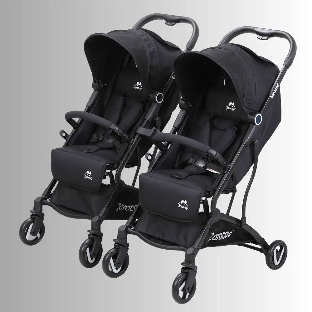 Xe đẩy cho bé Zaracos Norio 9026 - Xe đẩy đôi gấp gọn - Màu Black