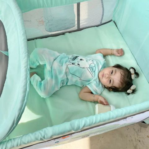 Nôi cũi cho bé Zaracos Jenni 5046 - Nôi vải gấp gọn - Màu Pink