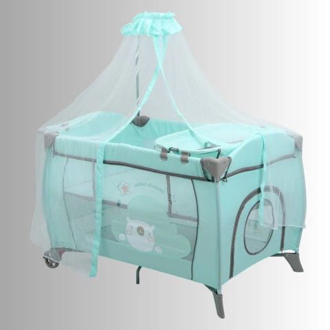 Nôi cũi cho bé Zaracos Jenni 5046 - Nôi vải gấp gọn - Màu Pink