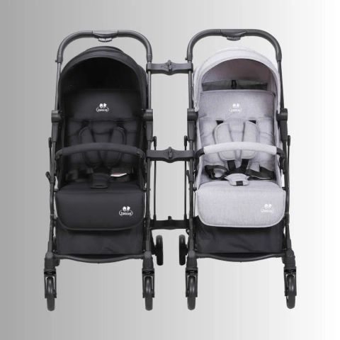 Xe đẩy cho bé Zaracos Norio 9026 - Xe đẩy đôi gấp gọn - Màu Black