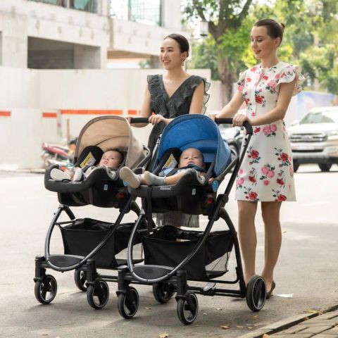 Xe đẩy cho bé - Kèm Ghế ngồi ô tô Zaracos Coron 4606 - Màu Blue