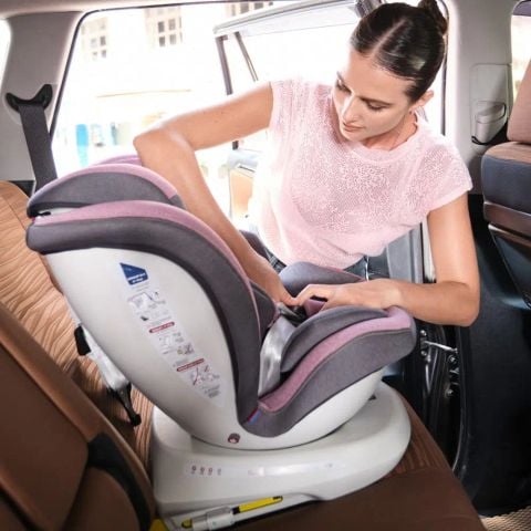Ghế ngồi ô tô cho bé Zaracos Cusco 6406 – ISOFIX - Xoay 360 - Màu Pink