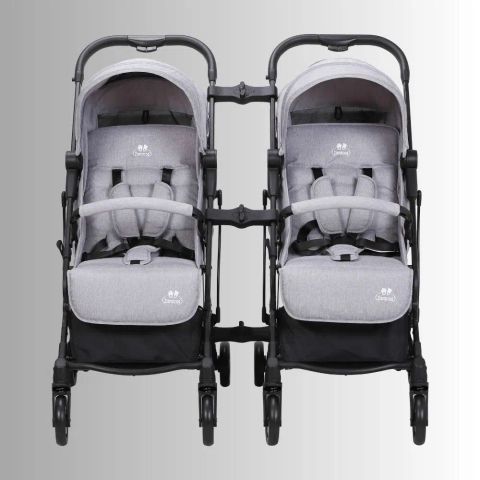 Xe đẩy cho bé Zaracos Norio 9026 - Xe đẩy đôi gấp gọn - Màu Black