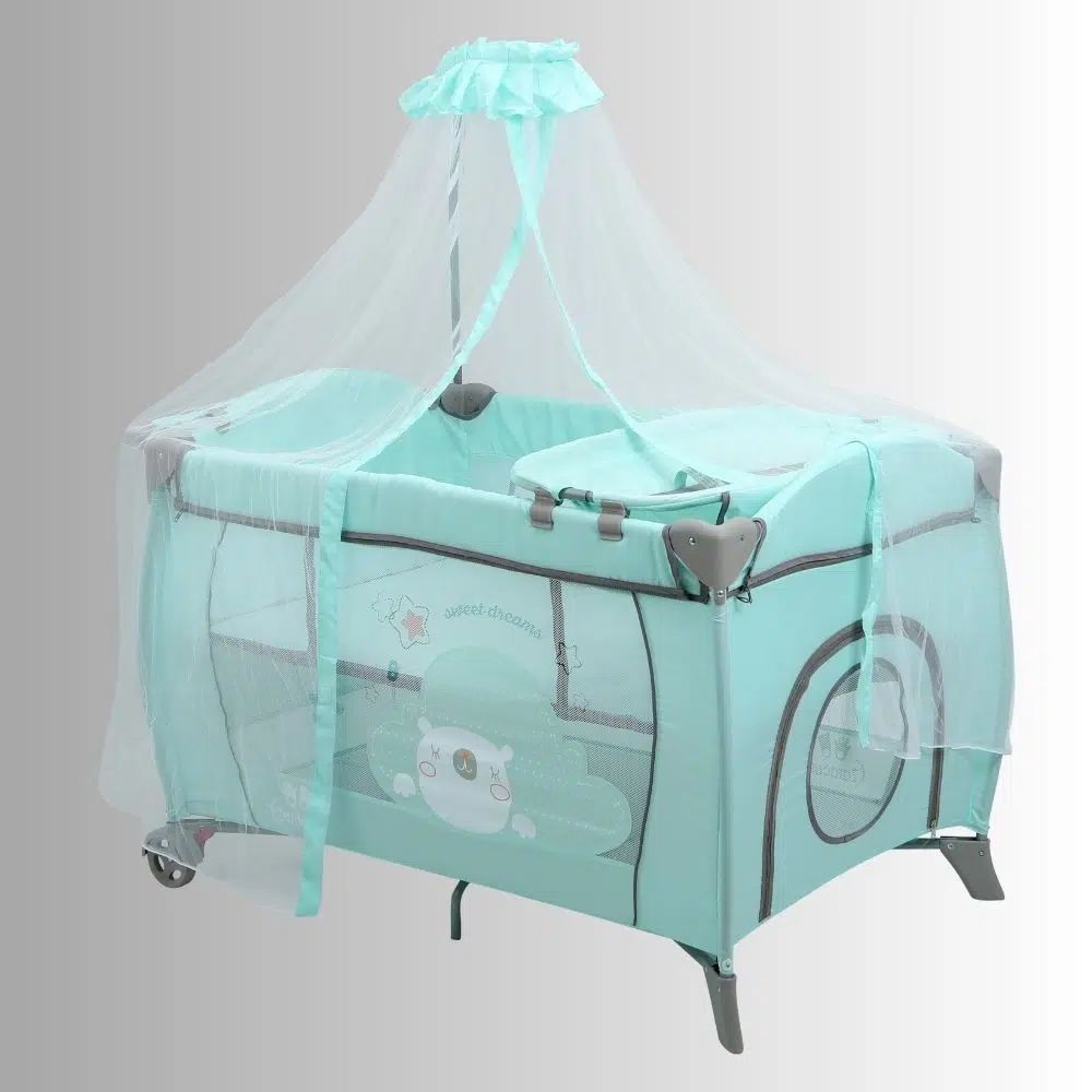 Nôi cũi cho bé Zaracos Jenni 5046 - Nôi vải gấp gọn - Màu Blue