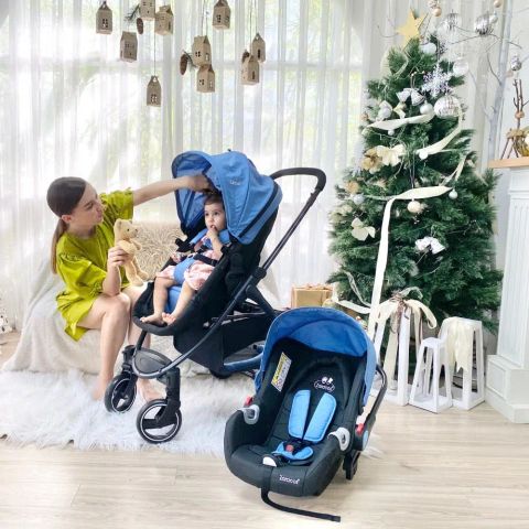 Xe đẩy cho bé - Kèm Ghế ngồi ô tô Zaracos Coron 4606 - Màu Blue