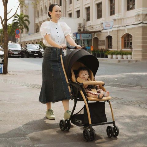 Xe đẩy cho bé Zaracos Aliko 9056 - Xe đẩy sơ sinh 2 chiều - Màu Beige