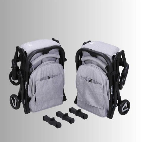 Xe đẩy cho bé Zaracos Norio 9026 - Xe đẩy đôi gấp gọn - Màu Black