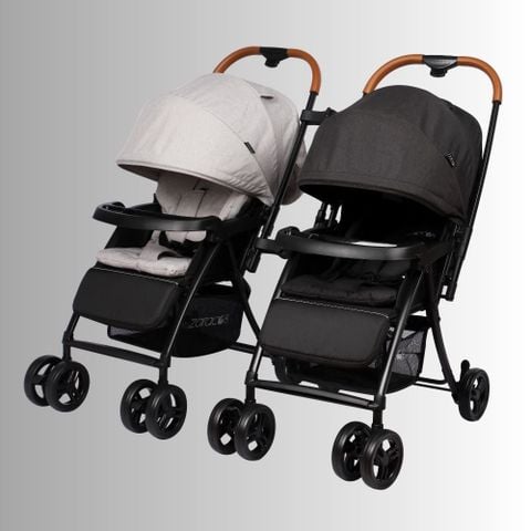 Xe đẩy cho bé Zaracos Twin Oral 2706 - Xe đẩy đôi hai chiều lắp ghép -  Màu Black - Gray