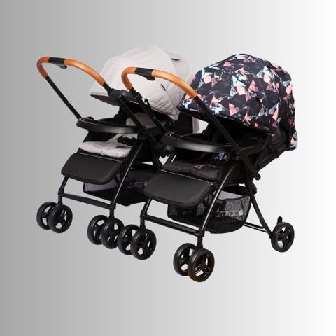 Xe đẩy cho bé Zaracos Twin Oral 2706 - Xe đẩy đôi hai chiều lắp ghép -  Màu Battem - Gray