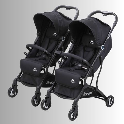 Xe đẩy cho bé Zaracos Norio 9026 - Xe đẩy đôi gấp gọn - Màu Black - Gray