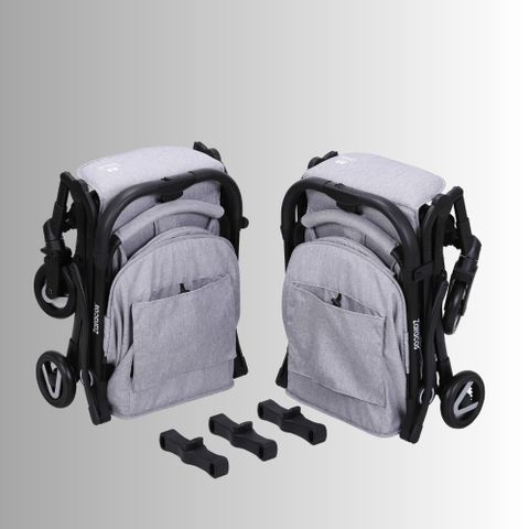 Xe đẩy cho bé Zaracos Norio 9026 - Xe đẩy đôi gấp gọn - Màu Gray