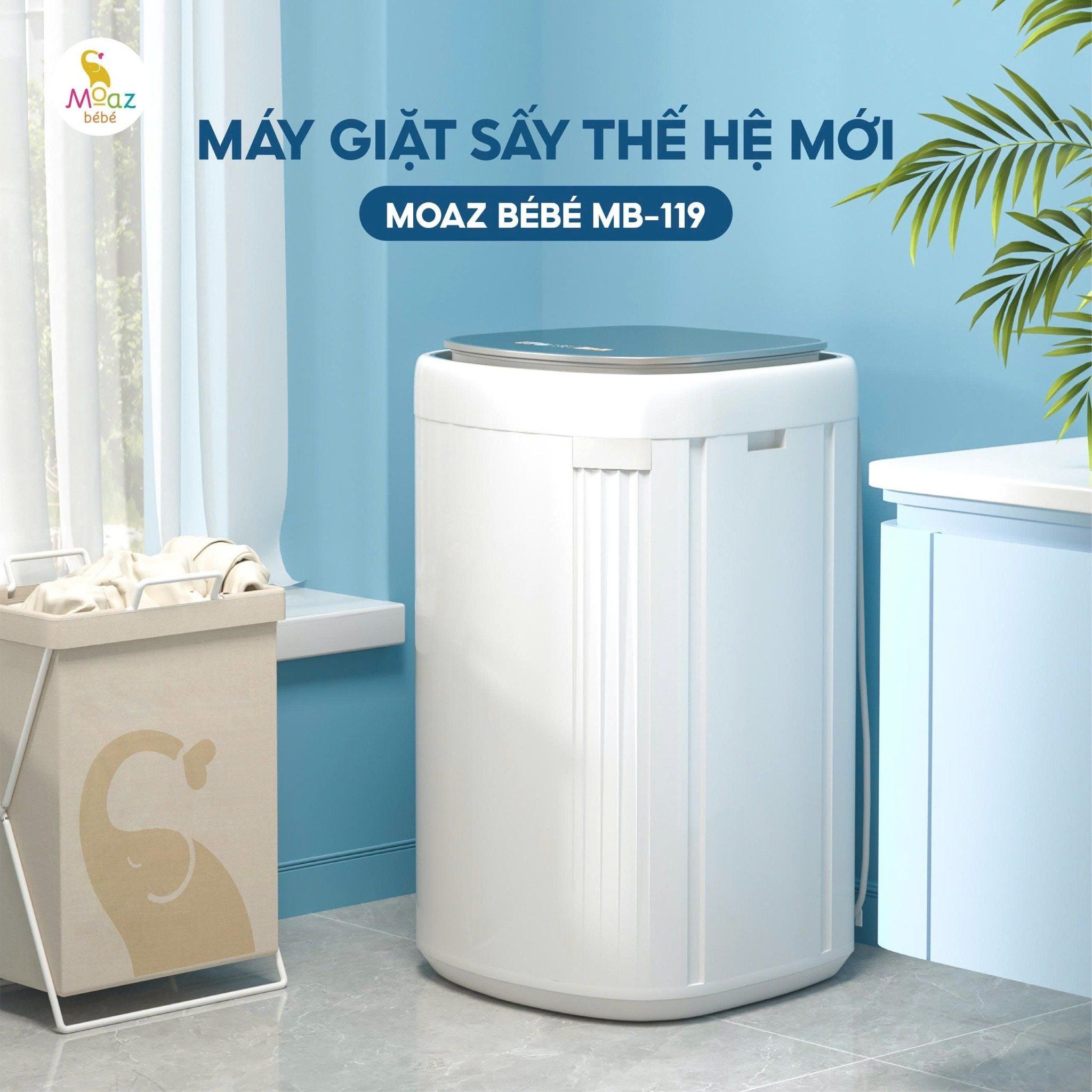 Máy giặt quần áo kèm sấy khô cho bé Moaz BÉBÉ MB-119