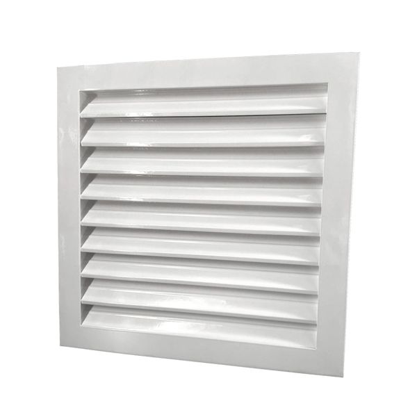 Cửa gió nan Z Louver nhôm vuông 200x200/250x250/300x30/350x350-Chớp ô thoáng chớp chống hắt mưa ,kèm lưới chắn côn trùng