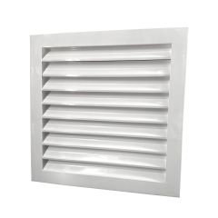 Cửa gió nan Z Louver nhôm vuông 200x200/250x250/300x30/350x350-Chớp ô thoáng chớp chống hắt mưa ,kèm lưới chắn côn trùng