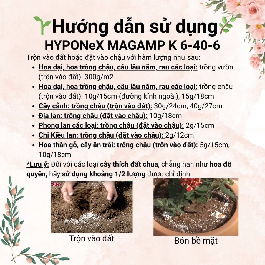 Phân bón Magamp K Coarse Grade NPK 6-40-6 (600gram)