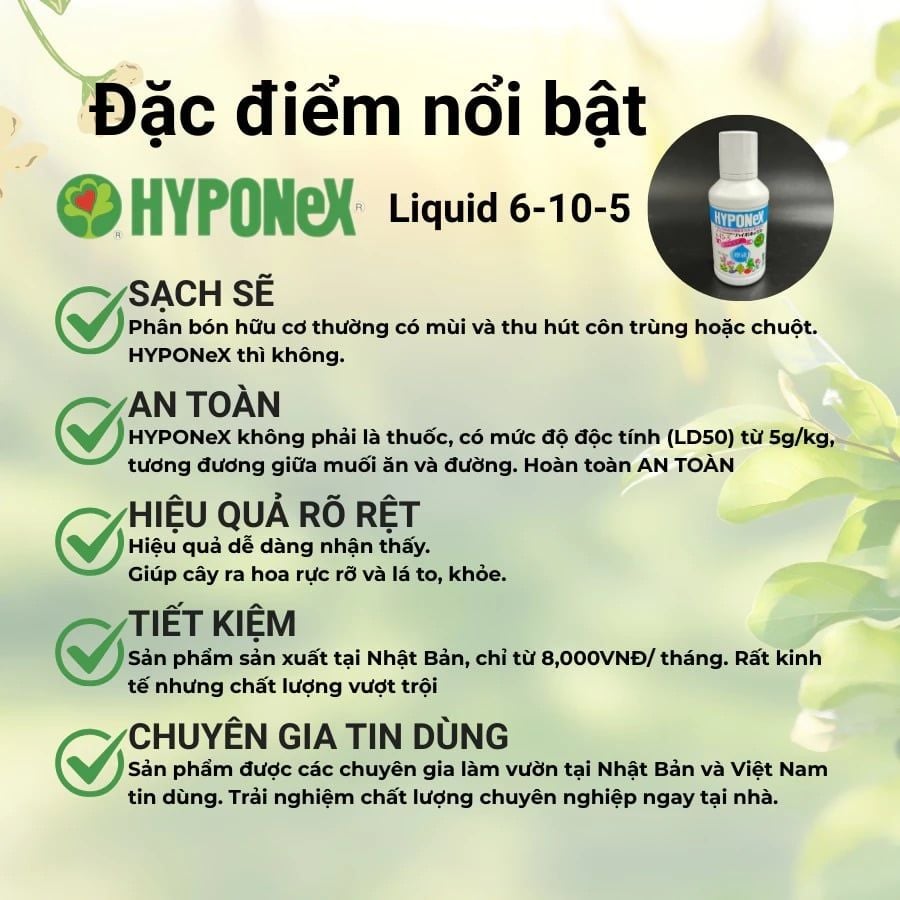 Hyponex Original Liquid  NPK=6-10-15    450ml