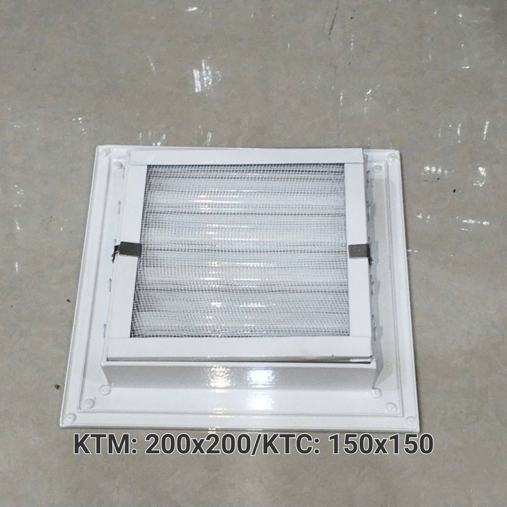 Cửa gió nan Z Louver nhôm vuông 200x200/250x250/300x30/350x350-Chớp ô thoáng chớp chống hắt mưa ,kèm lưới chắn côn trùng