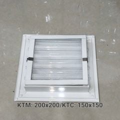 Cửa gió nan Z Louver nhôm vuông 200x200/250x250/300x30/350x350-Chớp ô thoáng chớp chống hắt mưa ,kèm lưới chắn côn trùng