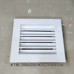 Cửa gió nan Z Louver nhôm vuông 200x200/250x250/300x30/350x350-Chớp ô thoáng chớp chống hắt mưa ,kèm lưới chắn côn trùng