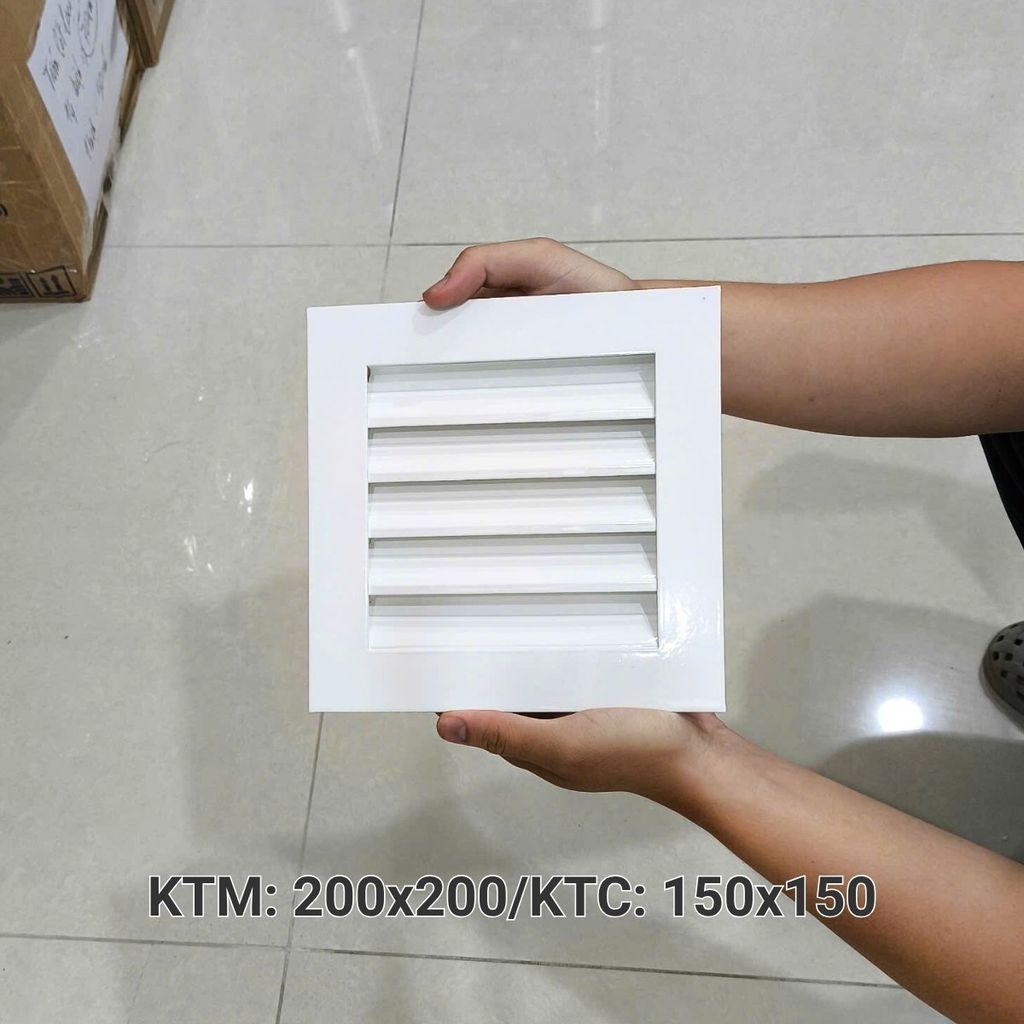 Cửa gió nan Z Louver nhôm vuông 200x200/250x250/300x30/350x350-Chớp ô thoáng chớp chống hắt mưa ,kèm lưới chắn côn trùng