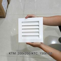 Cửa gió nan Z Louver nhôm vuông 200x200/250x250/300x30/350x350-Chớp ô thoáng chớp chống hắt mưa ,kèm lưới chắn côn trùng