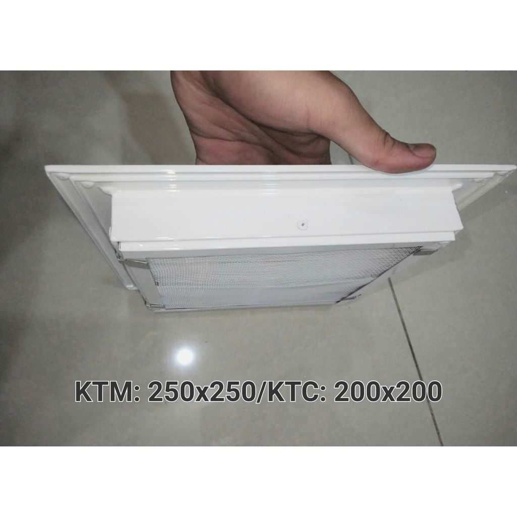 Cửa gió nan Z Louver nhôm vuông 200x200/250x250/300x30/350x350-Chớp ô thoáng chớp chống hắt mưa ,kèm lưới chắn côn trùng