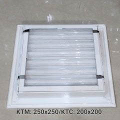 Cửa gió nan Z Louver nhôm vuông 200x200/250x250/300x30/350x350-Chớp ô thoáng chớp chống hắt mưa ,kèm lưới chắn côn trùng