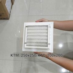 Cửa gió nan Z Louver nhôm vuông 200x200/250x250/300x30/350x350-Chớp ô thoáng chớp chống hắt mưa ,kèm lưới chắn côn trùng