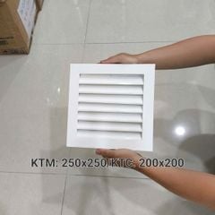 Cửa gió nan Z Louver nhôm vuông 200x200/250x250/300x30/350x350-Chớp ô thoáng chớp chống hắt mưa ,kèm lưới chắn côn trùng
