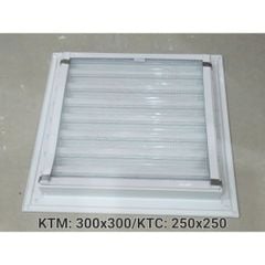 Cửa gió nan Z Louver nhôm vuông 200x200/250x250/300x30/350x350-Chớp ô thoáng chớp chống hắt mưa ,kèm lưới chắn côn trùng