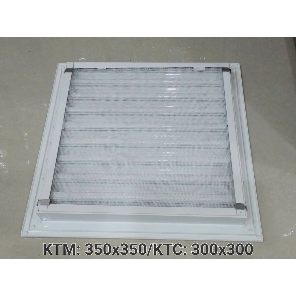 Cửa gió nan Z Louver nhôm vuông 200x200/250x250/300x30/350x350-Chớp ô thoáng chớp chống hắt mưa ,kèm lưới chắn côn trùng