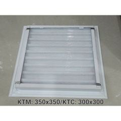 Cửa gió nan Z Louver nhôm vuông 200x200/250x250/300x30/350x350-Chớp ô thoáng chớp chống hắt mưa ,kèm lưới chắn côn trùng