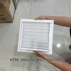 Cửa gió nan Z Louver nhôm vuông 200x200/250x250/300x30/350x350-Chớp ô thoáng chớp chống hắt mưa ,kèm lưới chắn côn trùng