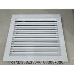 Cửa gió nan Z Louver nhôm vuông 200x200/250x250/300x30/350x350-Chớp ô thoáng chớp chống hắt mưa ,kèm lưới chắn côn trùng
