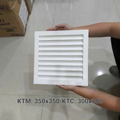 Cửa gió nan Z Louver nhôm vuông 200x200/250x250/300x30/350x350-Chớp ô thoáng chớp chống hắt mưa ,kèm lưới chắn côn trùng