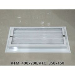Cửa gió nan Z Louver nhôm chữ nhật nhỏ 400x200/ 450x250/ 500x200 -Chớp ô thoáng chớp chống hắt mưa ,kèm lưới chắn côn trùng