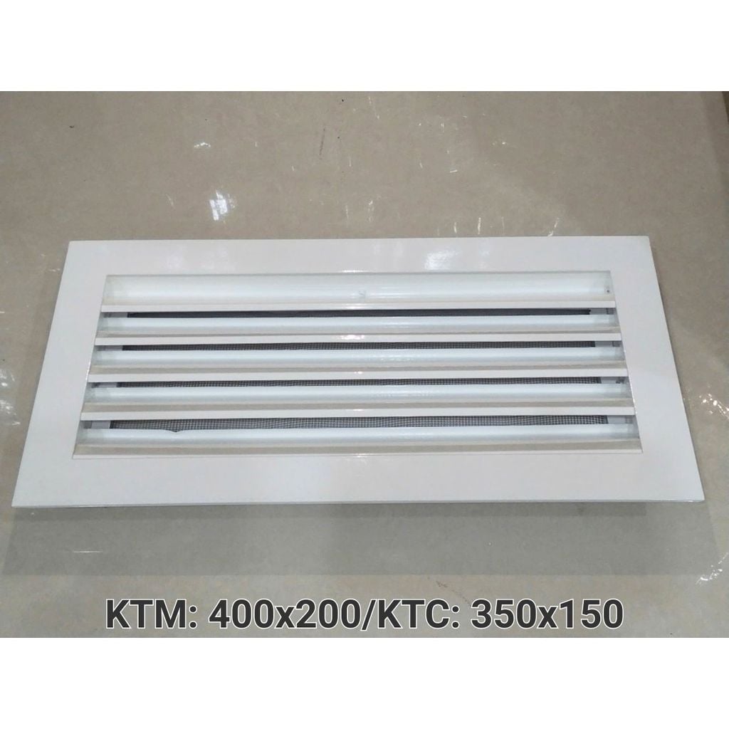 Cửa gió nan Z Louver nhôm chữ nhật nhỏ 400x200/ 450x250/ 500x200 -Chớp ô thoáng chớp chống hắt mưa ,kèm lưới chắn côn trùng