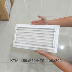 Cửa gió nan Z Louver nhôm chữ nhật nhỏ 400x200/ 450x250/ 500x200 -Chớp ô thoáng chớp chống hắt mưa ,kèm lưới chắn côn trùng