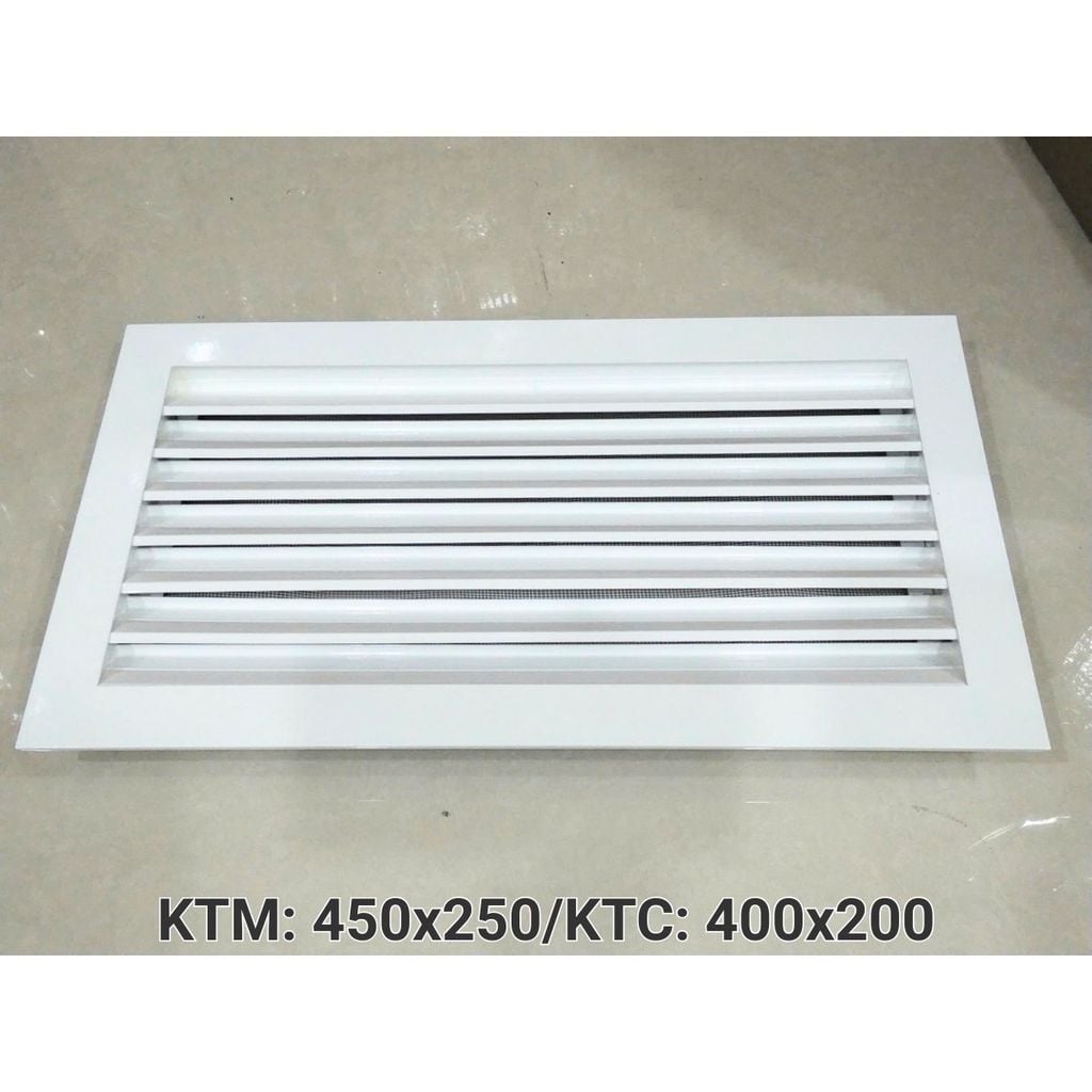 Cửa gió nan Z Louver nhôm chữ nhật nhỏ 400x200/ 450x250/ 500x200 -Chớp ô thoáng chớp chống hắt mưa ,kèm lưới chắn côn trùng