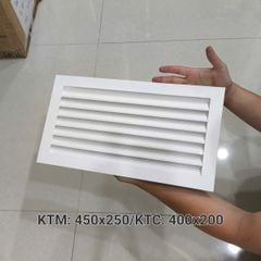 Cửa gió nan Z Louver nhôm chữ nhật nhỏ 400x200/ 450x250/ 500x200 -Chớp ô thoáng chớp chống hắt mưa ,kèm lưới chắn côn trùng