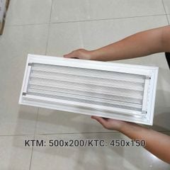 Cửa gió nan Z Louver nhôm chữ nhật nhỏ 400x200/ 450x250/ 500x200 -Chớp ô thoáng chớp chống hắt mưa ,kèm lưới chắn côn trùng