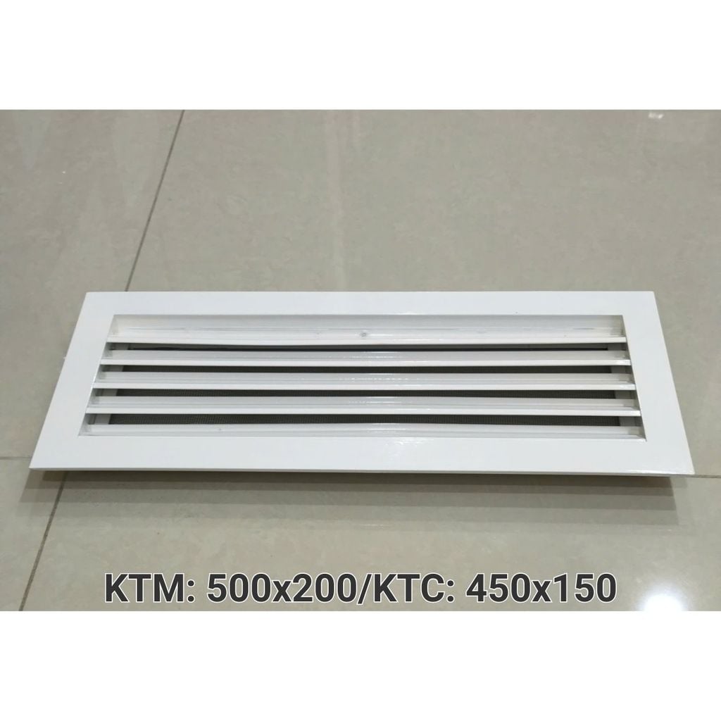 Cửa gió nan Z Louver nhôm chữ nhật nhỏ 400x200/ 450x250/ 500x200 -Chớp ô thoáng chớp chống hắt mưa ,kèm lưới chắn côn trùng