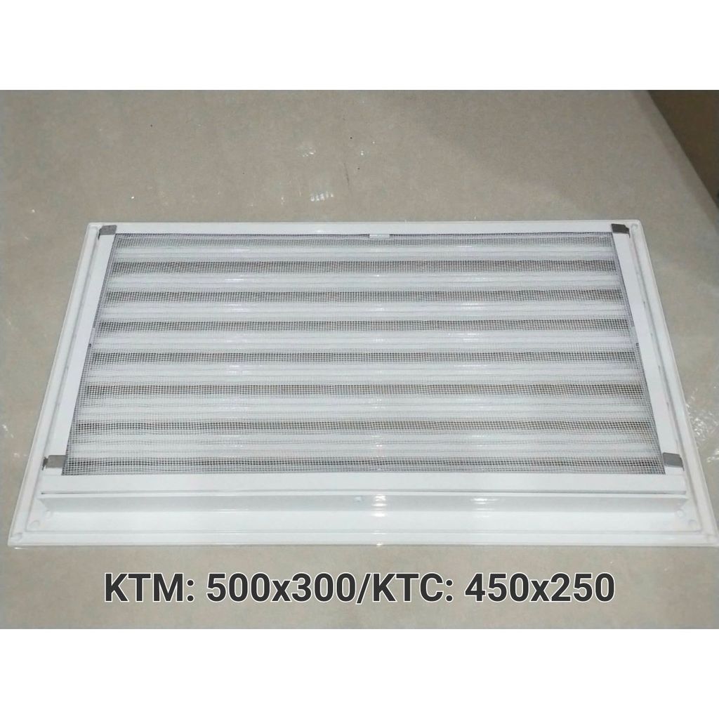 Cửa gió nan Z Louver nhôm chữ nhật lớn 500x300/ 600x300/ 700x300 - Chớp ô thoáng chớp chống hắt mưa ,kèm lưới chắn côn trùng