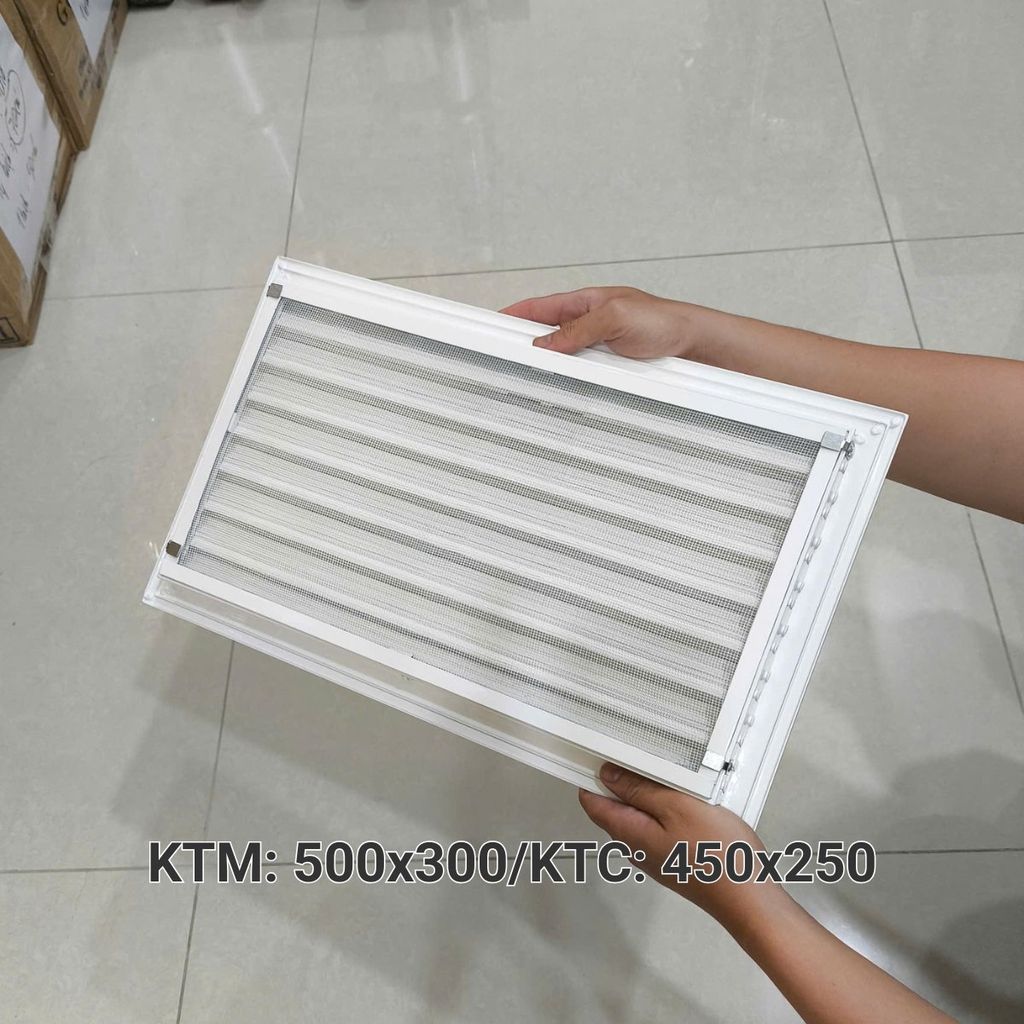 Cửa gió nan Z Louver nhôm chữ nhật lớn 500x300/ 600x300/ 700x300 - Chớp ô thoáng chớp chống hắt mưa ,kèm lưới chắn côn trùng