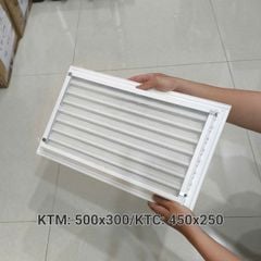 Cửa gió nan Z Louver nhôm chữ nhật lớn 500x300/ 600x300/ 700x300 - Chớp ô thoáng chớp chống hắt mưa ,kèm lưới chắn côn trùng