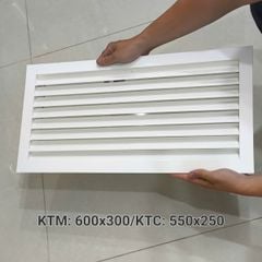 Cửa gió nan Z Louver nhôm chữ nhật lớn 500x300/ 600x300/ 700x300 - Chớp ô thoáng chớp chống hắt mưa ,kèm lưới chắn côn trùng